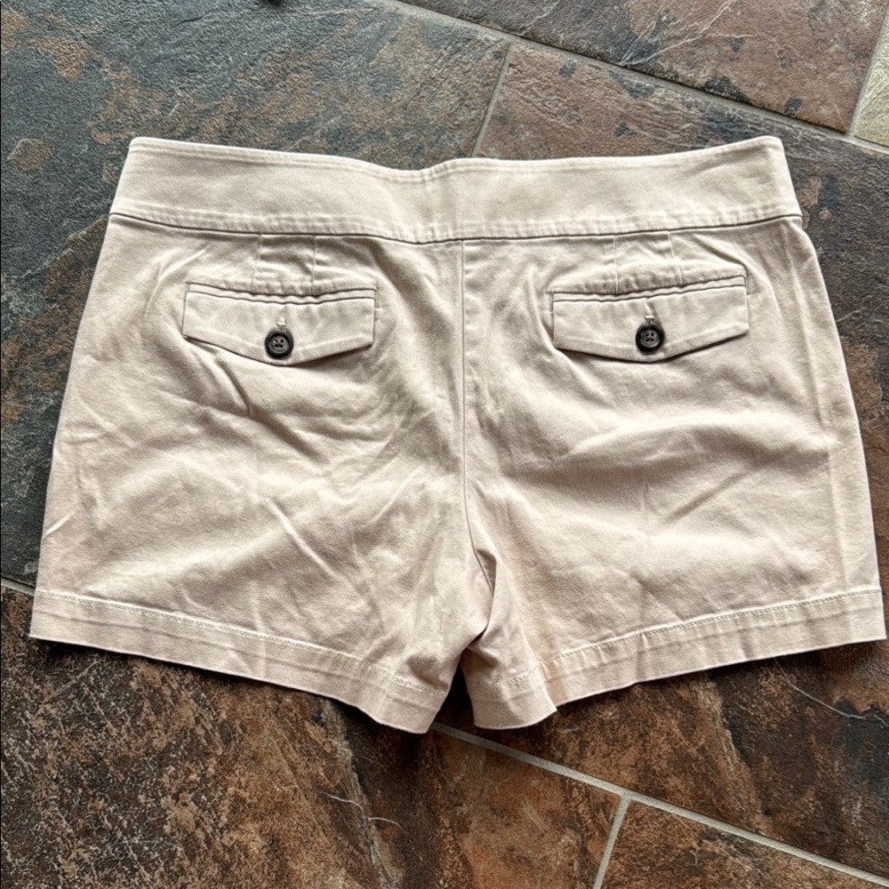 WHBM Tan Button-Accent Shorts - Picture 3 of 6